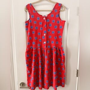Vintage 1980s Sleeveless Button-Front Dress by At Home Wear